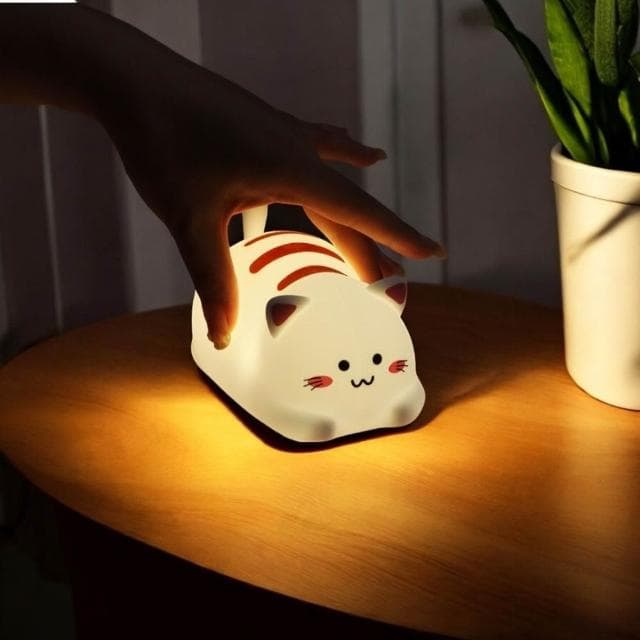 【All In Home 窩在家】趴趴條紋元氣貓小夜燈（創意禮物 / 生日禮物 / 夜燈 / 交換禮物）