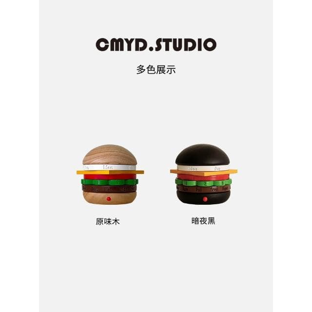 原創設計創意漢堡萬年曆可旋轉日曆對象禮物臥室桌面裝飾擺件