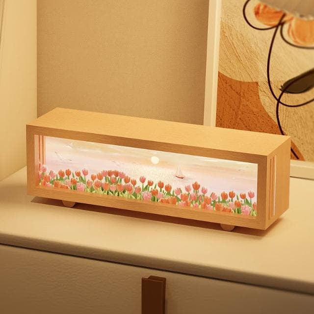 居家擺件 花卉氛圍感拍拍燈桌搭桌面擺件節日裝飾禮品生日禮物創意小夜燈畫