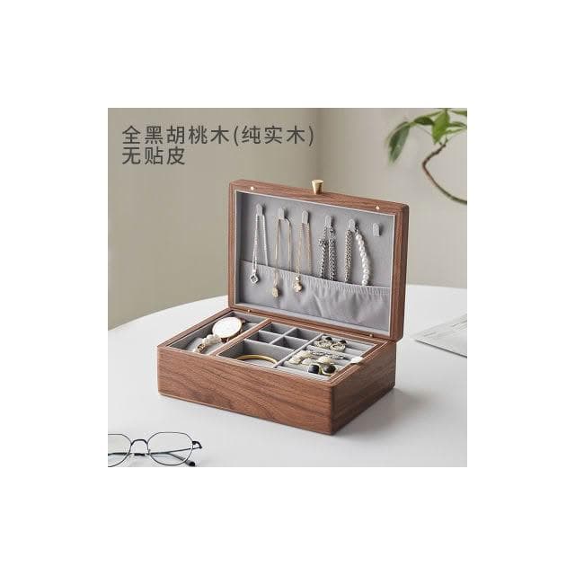 實木首飾盒收納盒高檔精緻復古桌面高端珠寶戒指項鏈耳飾手飾品盒