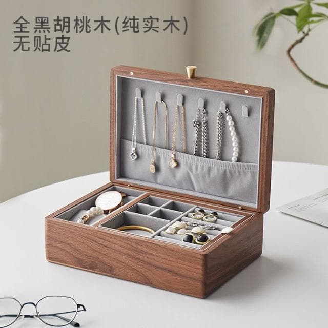 實木首飾盒收納盒高檔精緻復古桌面高端珠寶戒指項鏈耳飾手飾品盒