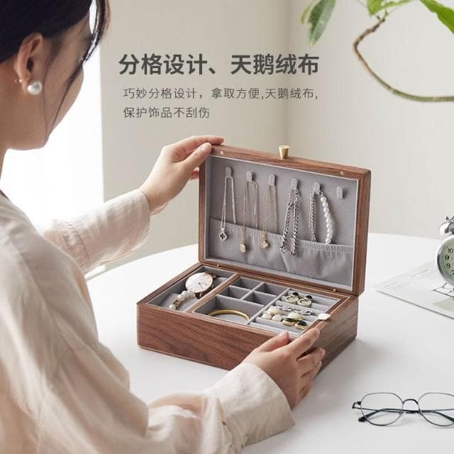 實木首飾盒收納盒高檔精緻復古桌面高端珠寶戒指項鏈耳飾手飾品盒