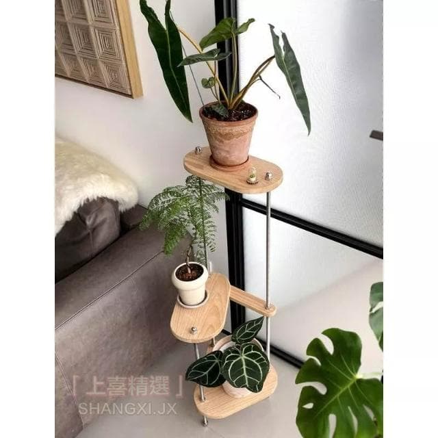 免運 花架 植物架 植物擺放架 小置物架 客廳創意置物架 綠植架子 落地式網紅花架 盆栽架 實木陽臺電視櫃旁超窄綠蘿