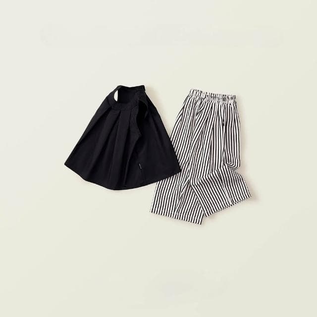 【Arbea】童裝女童波點套裝夏季新款兒童韓版短袖上衣寬褲兩件套 C1049