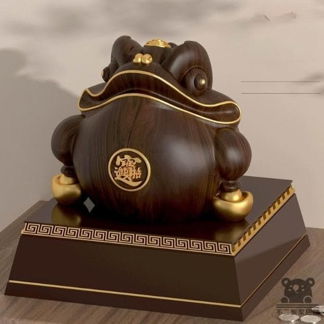 金蟾擺件 宅配免運 招財金蟾 三足純銅蟾蜍 純實木金蟬 吉祥如意 納福聚財 開幕祝福送禮 開運風水 開業入厝禮物FIH