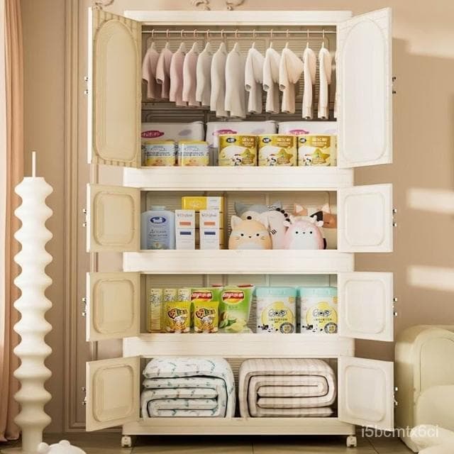免安裝衣櫃 嬰兒寶寶衣服收納櫃 臥室簡易塑料小衣櫥 傢用儲物櫃 簡易衣櫥 置物收納櫃 抽屜櫃 衣櫃