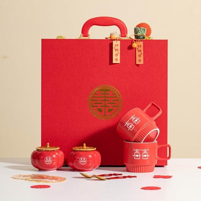 結婚禮物送新人訂婚套裝實用情侶杯子送閨蜜朋友新婚擺件伴手禮