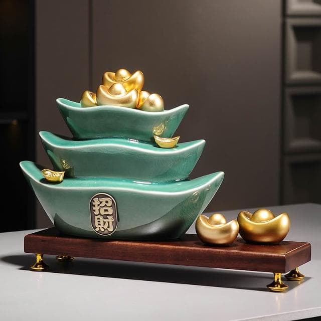 招財聚寶盆擺件新中式家居客廳辦公室博古架高檔裝飾品喬遷禮物