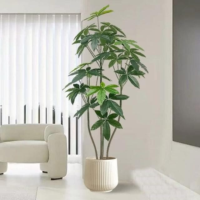 發財樹仿 真綠植 高端輕奢植物 客廳裝飾植物 落地擺件植物 室內盆栽 假樹仿真花擺設