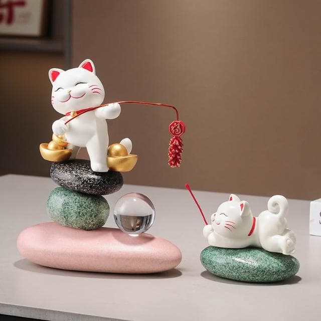 時來運轉招財貓擺件玄關客廳辦公室裝飾品店鋪前臺收銀臺喬遷禮物