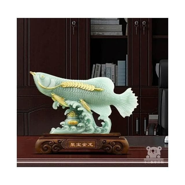 聚財金龍魚 宅配免運 開光招財金龍魚擺件 年年有餘 吉祥如意 風水聚財擺飾 入厝喬遷禮物 工藝品擺飾開幕送禮FIH14