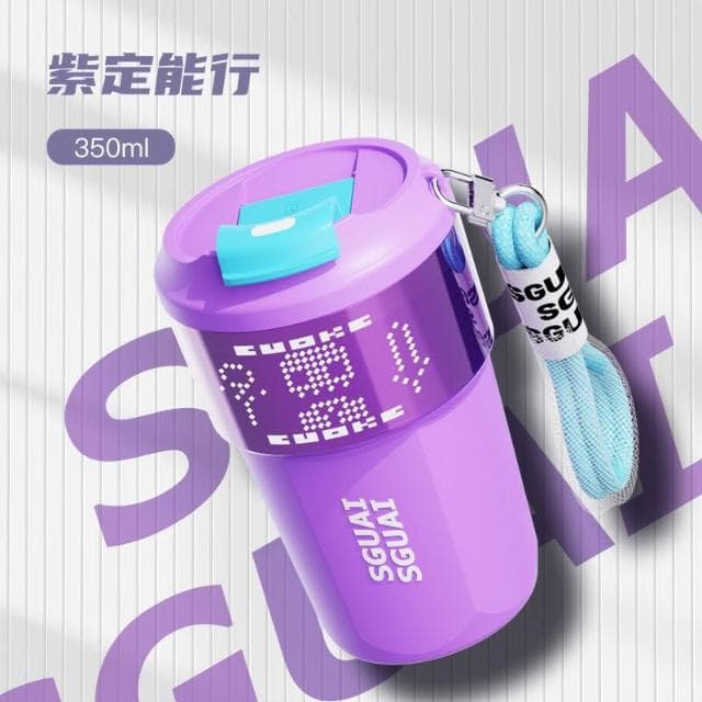 現貨 保溫杯 咖啡杯 DIY創意 隨行杯 高顔值 男生 女生 聖誕禮物 350ml 紫定能行