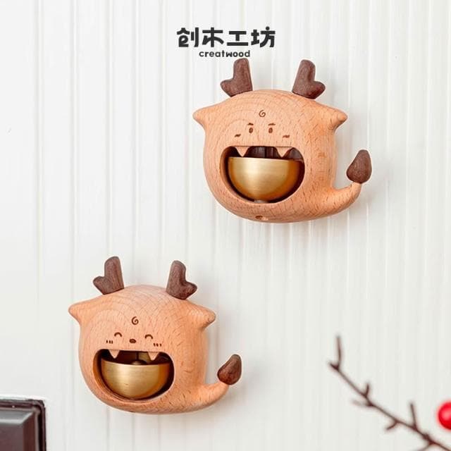 龍門鈴龍年吉祥物實木多巴胺入戶門鈴家居擺件新年喬遷禮物品