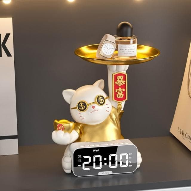 招財貓擺件開業禮物二維碼前臺收銀臺裝飾桌面擺件店鋪樹脂裝飾品