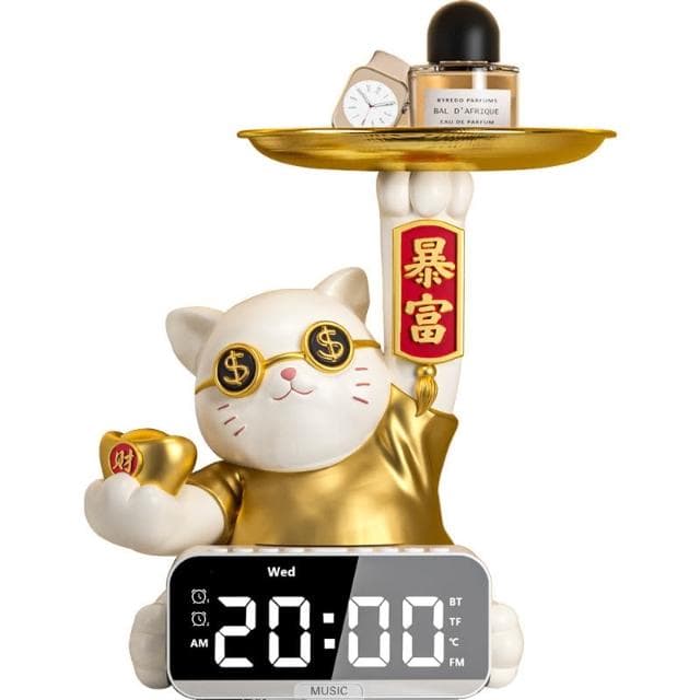 招財貓擺件開業禮物二維碼前臺收銀臺裝飾桌面擺件店鋪樹脂裝飾品