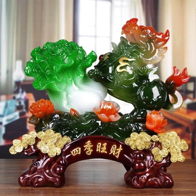 貔貅擺件招財玉白菜店鋪開業禮品送禮客廳辦公室收銀臺金蟾裝飾品
