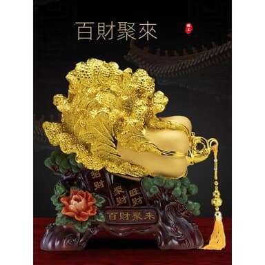 招財金白菜擺件大號玉百財喬遷開業送禮禮品電視櫃公司店鋪辦公室