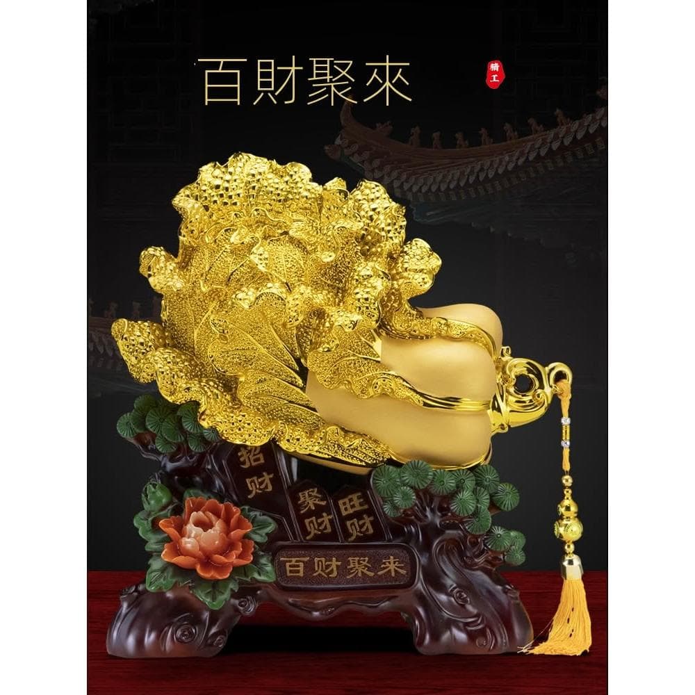 招財金白菜擺件大號玉百財喬遷開業送禮禮品電視櫃公司店鋪辦公室