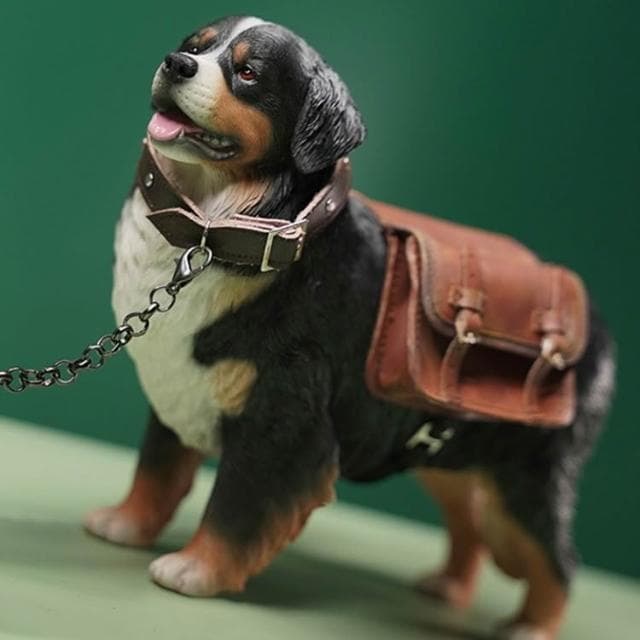JXK 1/6 伯恩山犬 可愛創意仿真寵物狗模型公仔擺件手辦禮物周邊