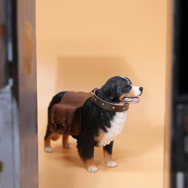 JXK 1/6 伯恩山犬 可愛創意仿真寵物狗模型公仔擺件手辦禮物周邊