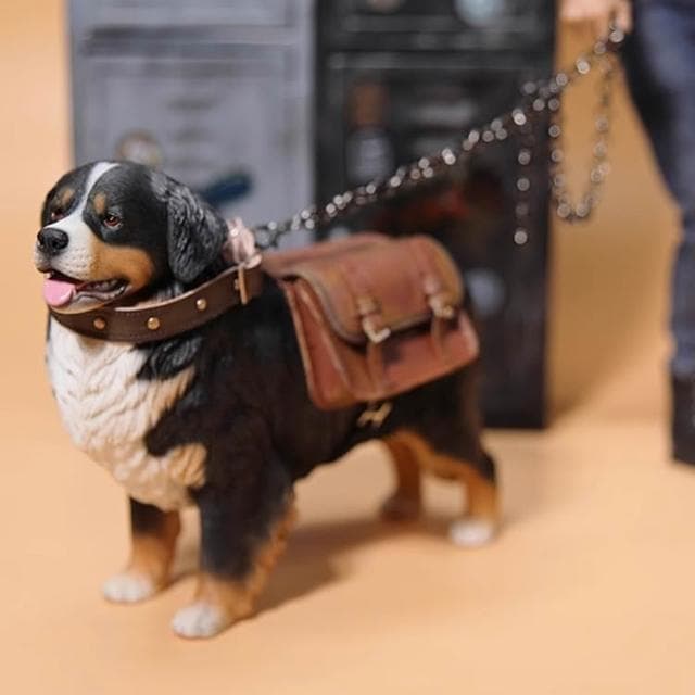 JXK 1/6 伯恩山犬 可愛創意仿真寵物狗模型公仔擺件手辦禮物周邊