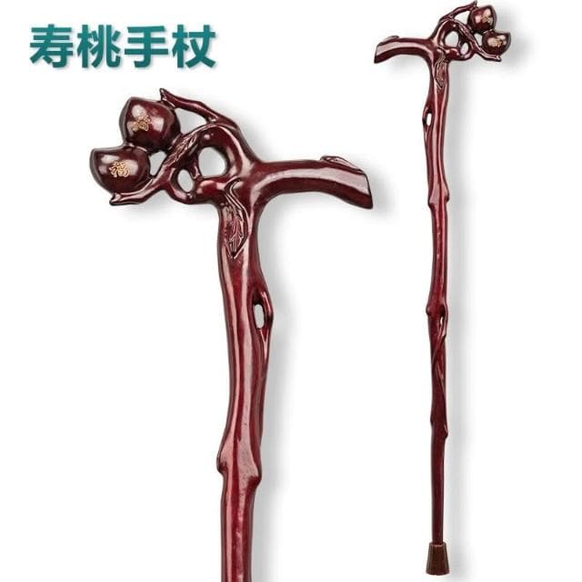高檔拐杖一體雕刻老人龍頭拐杖防滑實木老年人拐棍手杖生日禮物