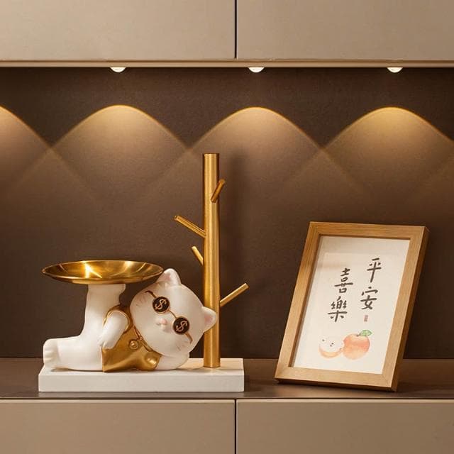 招財貓 玄關收納 鑰匙收納 （裝飾品擺件 家居裝飾 客廳擺設 喬遷禮品 酒櫃裝飾品 交換禮物）