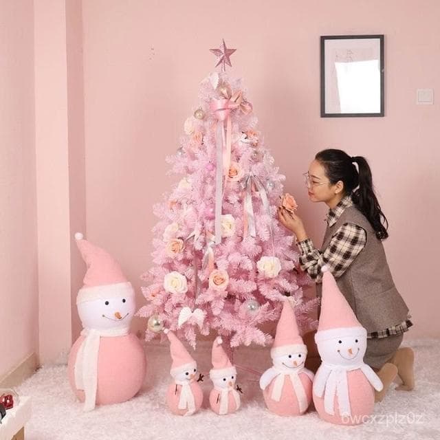 小型聖誕樹 仿真耶誕樹 桌上型聖誕樹 聖誕節裝飾小物 聖誕節櫻花粉色聖誕樹兒童聖誕禮物創意加密家用裝飾商場櫥窗擺件