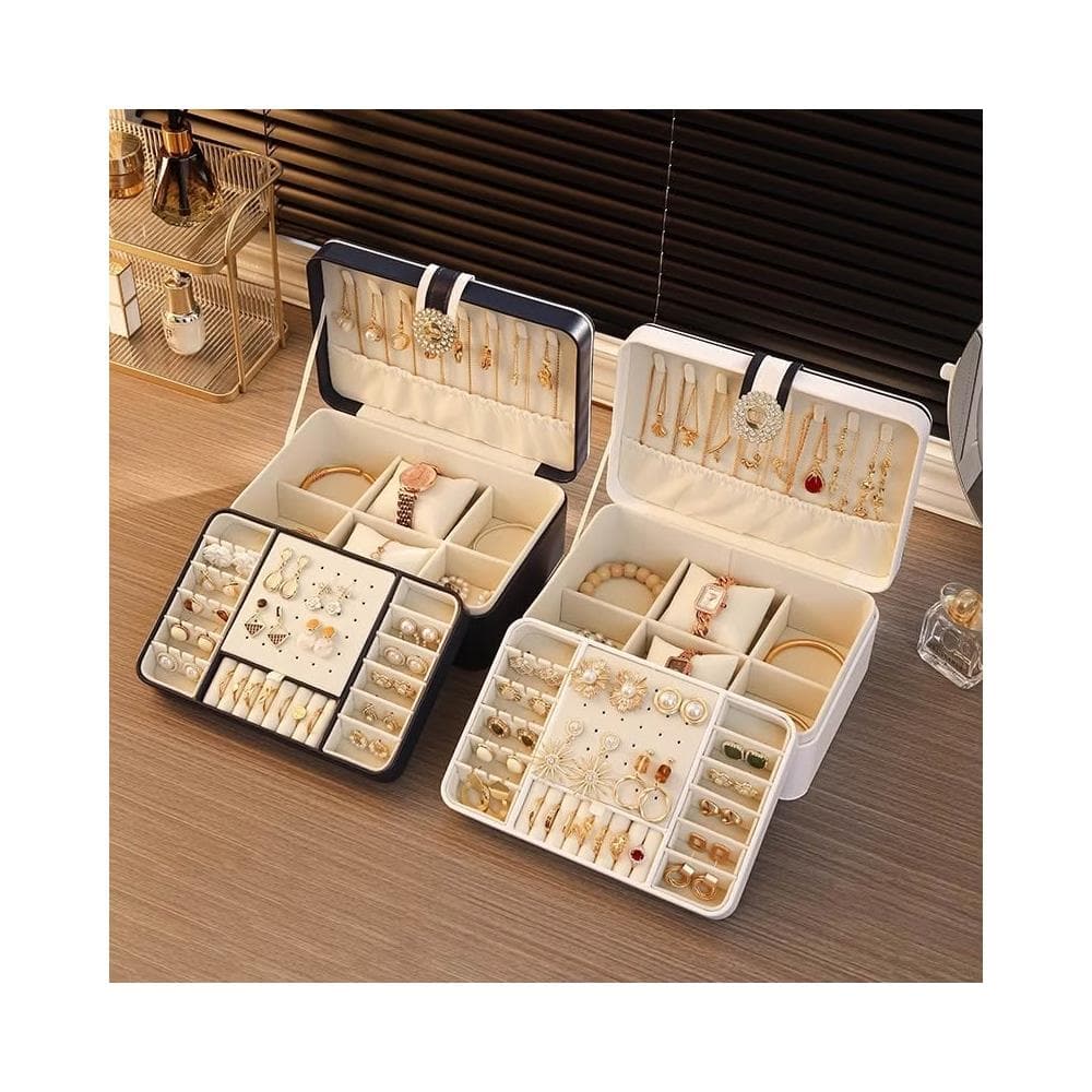 高檔首飾收納盒項鏈耳環耳釘耳飾手鐲戒指精緻飾品黃金珠寶大容量