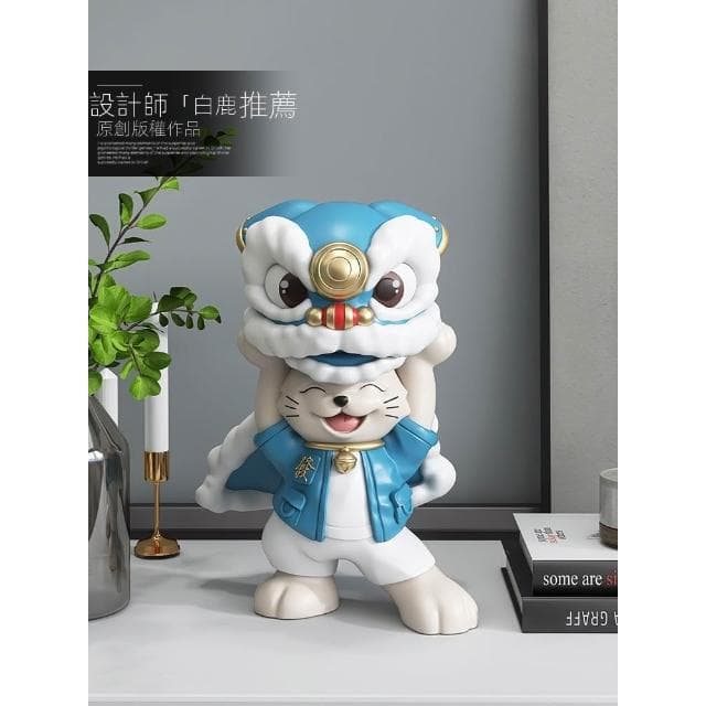 創意國潮醒獅招桌面擺件店鋪前臺收銀臺裝飾品送朋友開店開業禮物