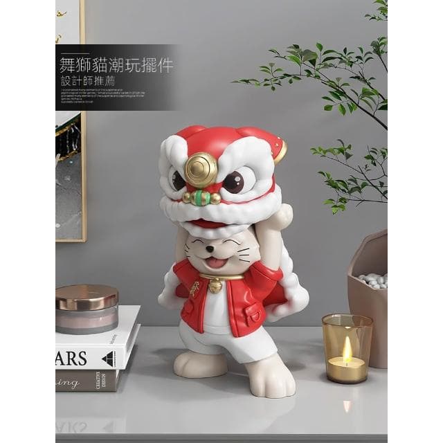 創意國潮醒獅招桌面擺件店鋪前臺收銀臺裝飾品送朋友開店開業禮物
