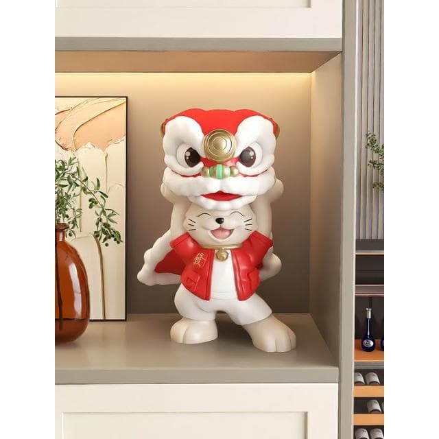 創意國潮醒獅招桌面擺件店鋪前臺收銀臺裝飾品送朋友開店開業禮物