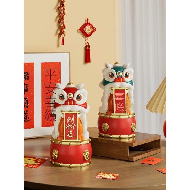 國潮醒獅擺件招財舞獅蛇年新年春節裝飾喬遷店鋪開業禮物年會禮品