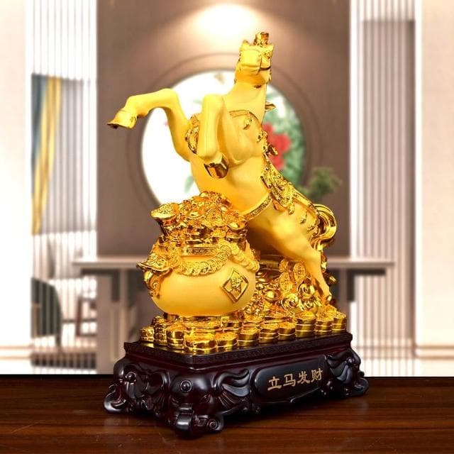 擺件 沙金立馬髮財擺件 開業老闆禮品擺件 客廳酒櫃電視櫃玄關書房擺件 入厝 開業送禮 開店送禮 玄關擺件