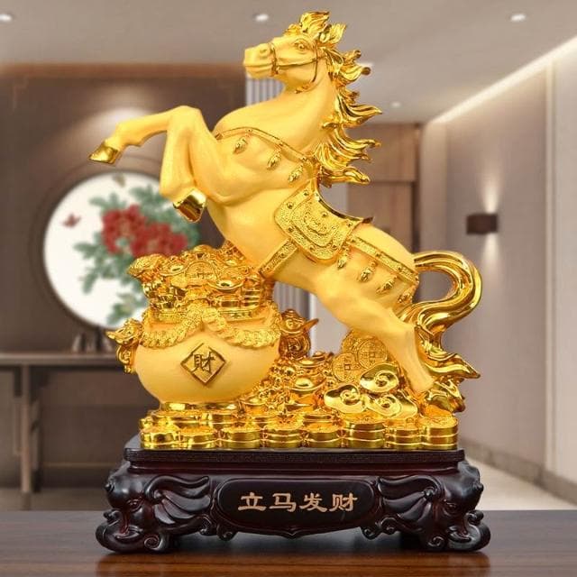 擺件 沙金立馬髮財擺件 開業老闆禮品擺件 客廳酒櫃電視櫃玄關書房擺件 入厝 開業送禮 開店送禮 玄關擺件