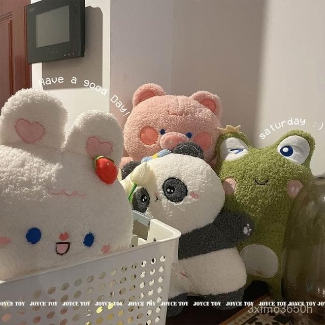 桃園  可愛兔子玩偶熊貓公仔粉色豬毛絨玩具軟萌青蛙布娃娃生日禮物女生