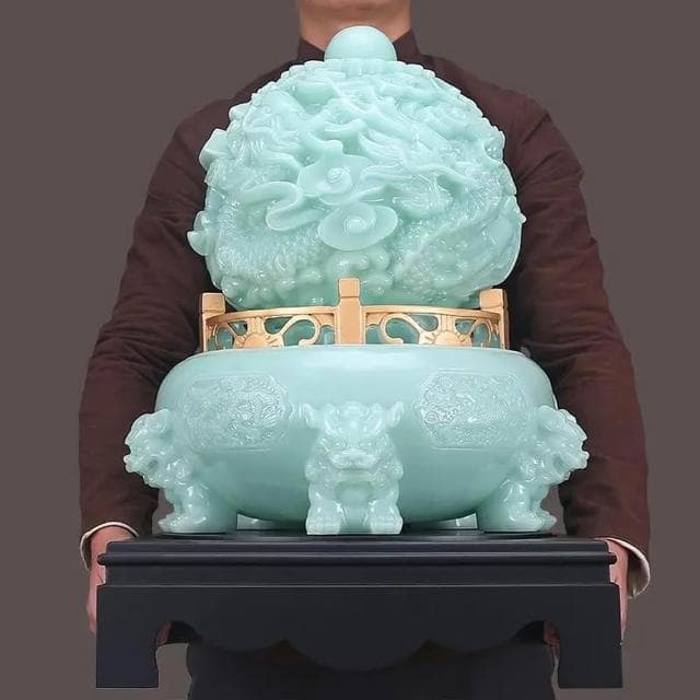 【LADUTA 拉布塔】龍轉乾坤鼎擺件 風水球 風水招財 風水擺件 聚寶盆 招財擺飾 風水聚財 招財 聚寶盆 時來運轉 開業入厝禮物