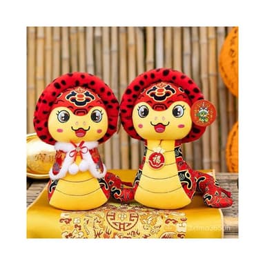 臺灣  小蛇公仔吉祥物仿真蛇毛絨玩具生肖可愛布娃娃活動新年禮物