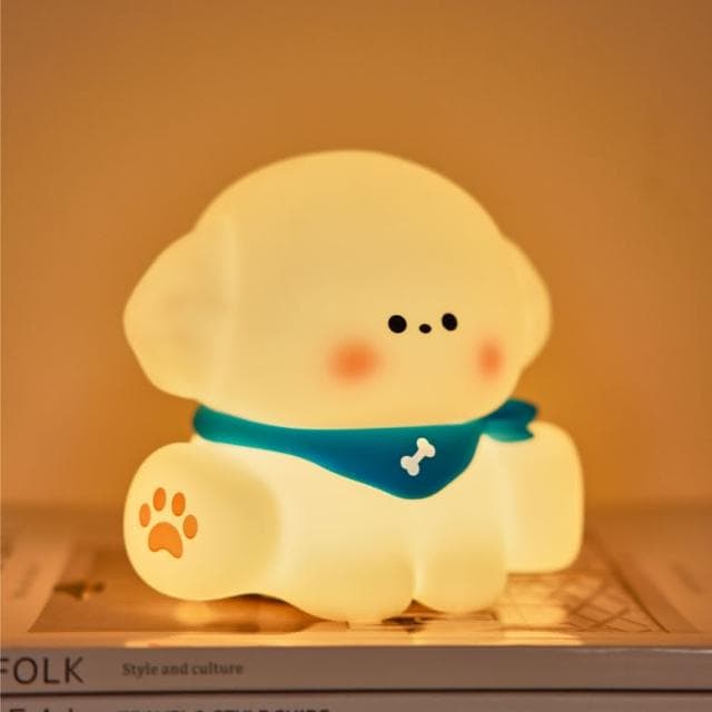 小奶狗拍拍燈 拍拍燈 小夜燈 睡眠燈 捏捏燈 卡通陪睡燈 柔軟拍拍燈 交換禮物 生日禮物 聖誕節 畢業禮物