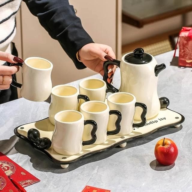 MuShang 慕尚 高品質茶具套裝 下午茶茶具 客廳待客喝水杯 水杯水壺茶杯茶壺 喬遷新居禮物