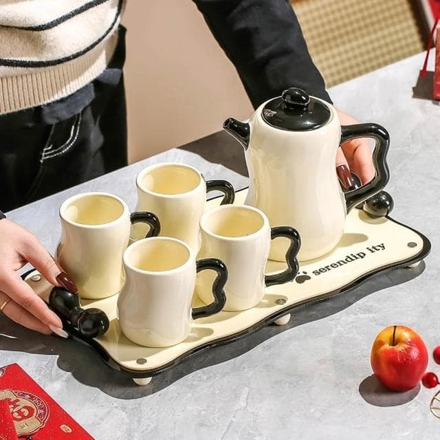 MuShang 慕尚 高品質茶具套裝 下午茶茶具 客廳待客喝水杯 水杯水壺茶杯茶壺 喬遷新居禮物