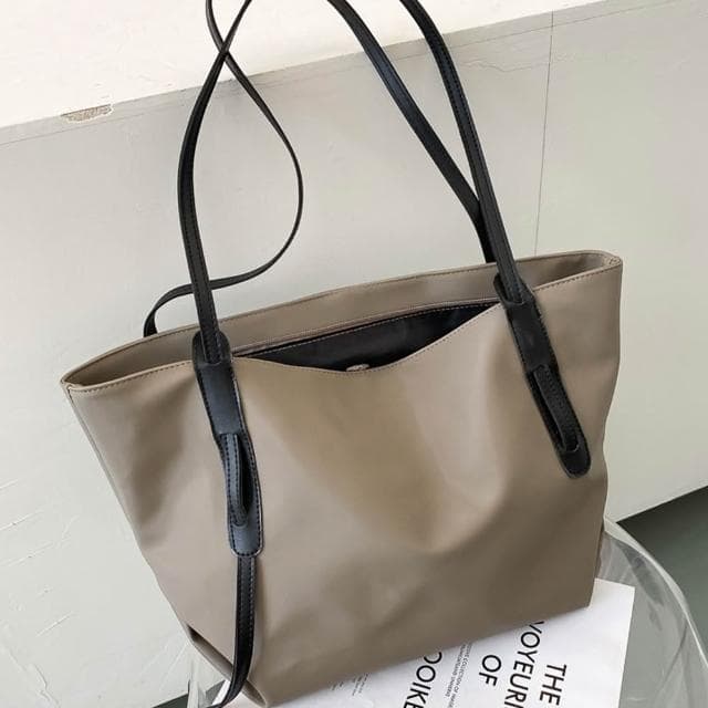 【LEESA】大容量托特包\a4包包\包包\單肩包\托特包\子母包\黑色包包\尼龍包包\手提電腦包\通勤包\奶茶色包包\禮物