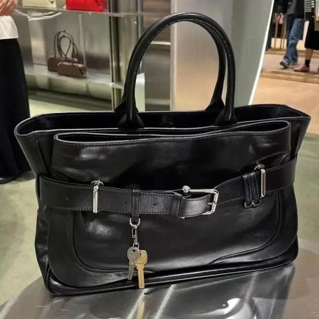 【LEESA】皮革包包\斜背托特包\包包\手提包\斜背包\托特包\機車包\黑色包包\手提托特包\公事包女\律師包\大包包\禮物