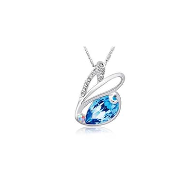 沂軒精品 韓版 水晶項鍊 小兔 心型 愛心 正奧地利水晶   生日禮物 情人節 聖誕節 交換禮物 F0003