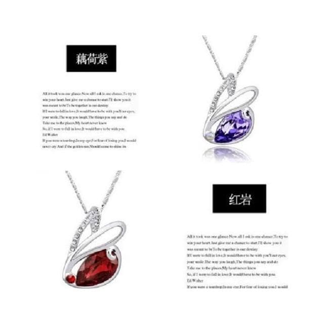 沂軒精品 韓版 水晶項鍊 小兔 心型 愛心 正奧地利水晶   生日禮物 情人節 聖誕節 交換禮物 F0003
