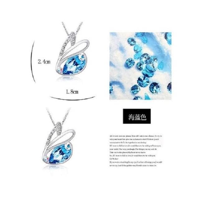 沂軒精品 韓版 水晶項鍊 小兔 心型 愛心 正奧地利水晶   生日禮物 情人節 聖誕節 交換禮物 F0003
