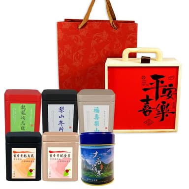 【龍源茶品】龍源茶品 平安喜樂木質典雅手提茶葉禮盒 120g~300g/附提袋 SGS最高項目農藥檢驗合格│送禮推薦禮盒│杉林溪茶
