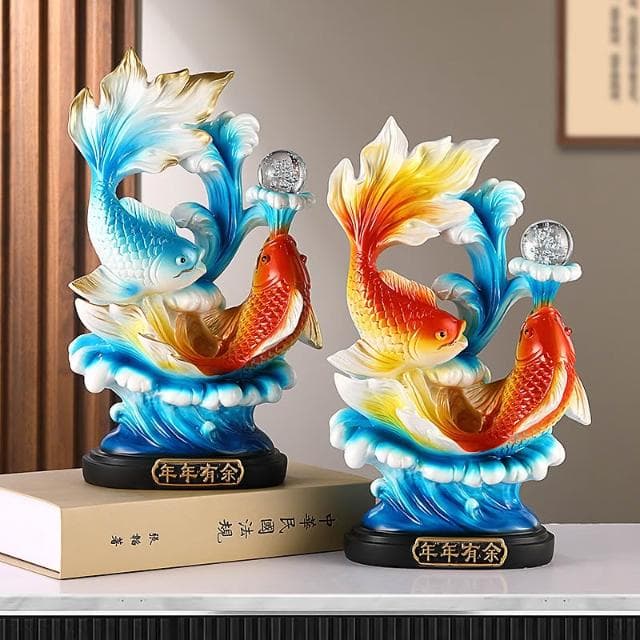 年年有餘招財擺件玄關辦公室桌客廳酒櫃電視櫃裝飾品搬家喬遷禮物