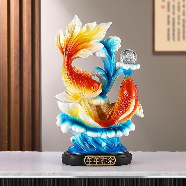 年年有餘招財擺件玄關辦公室桌客廳酒櫃電視櫃裝飾品搬家喬遷禮物