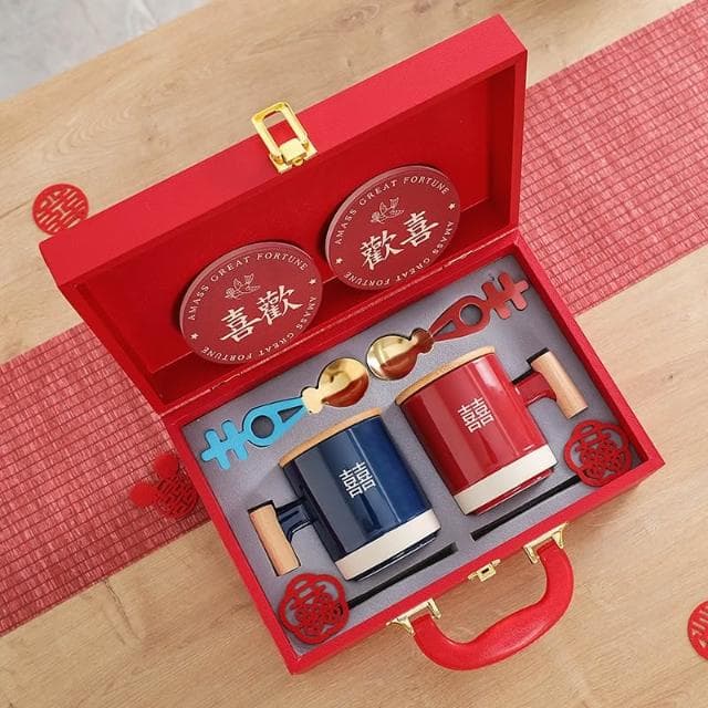 婚禮對杯 結婚禮物送禮 馬克杯禮盒組 馬克杯組 有意義的禮物結婚送禮創意咖啡杯子一對婚慶訂婚送閨蜜高檔水杯禮盒
